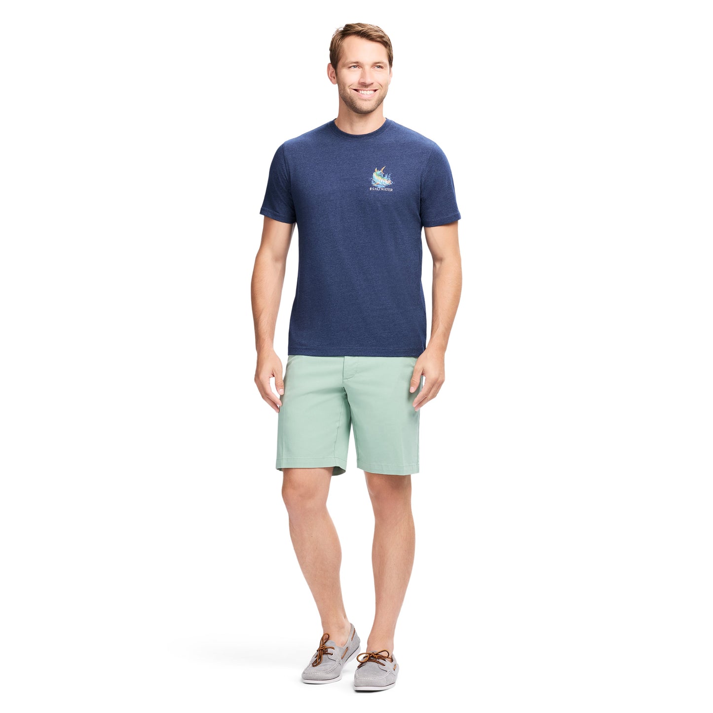 Izod SALTWATER S/S GRAPHIC TEE - CLUB BLUE