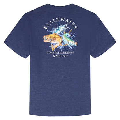 Izod SALTWATER S/S GRAPHIC TEE - CLUB BLUE