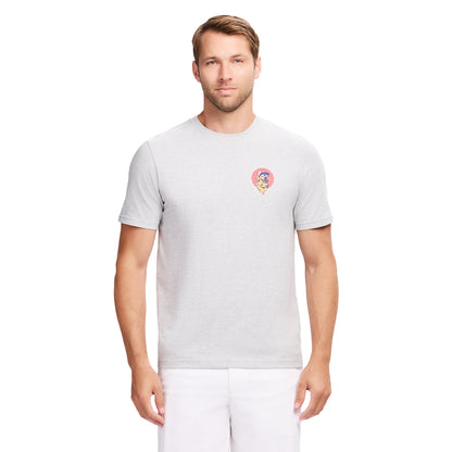 Izod SALTWATER S/S GRAPHIC TEE - LT GREY HTR
