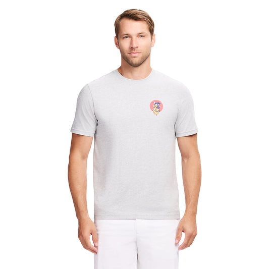Izod SALTWATER S/S GRAPHIC TEE - LT GREY HTR