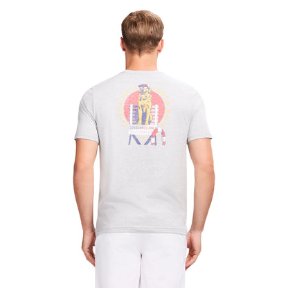 Izod SALTWATER S/S GRAPHIC TEE - LT GREY HTR