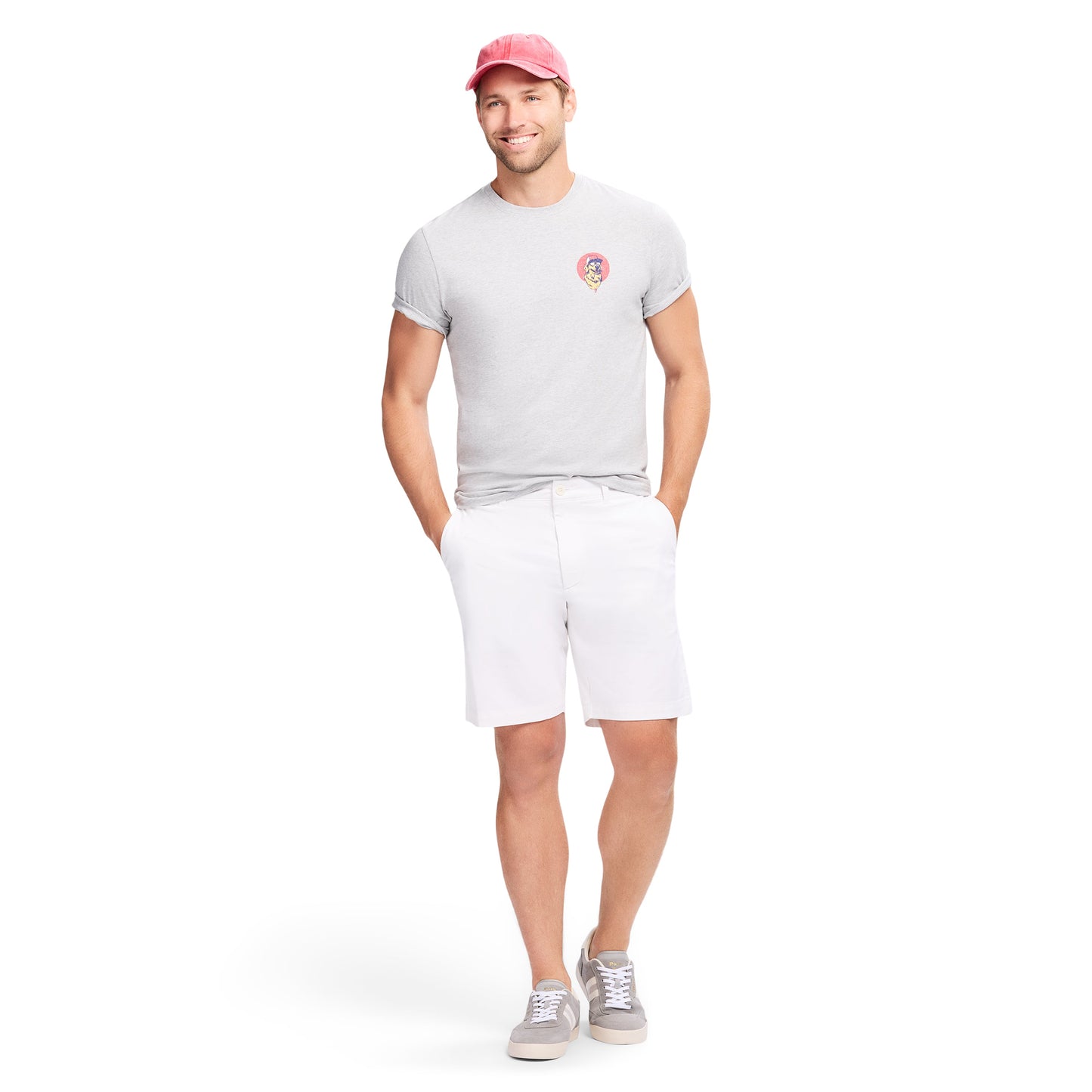 Izod SALTWATER S/S GRAPHIC TEE - LT GREY HTR