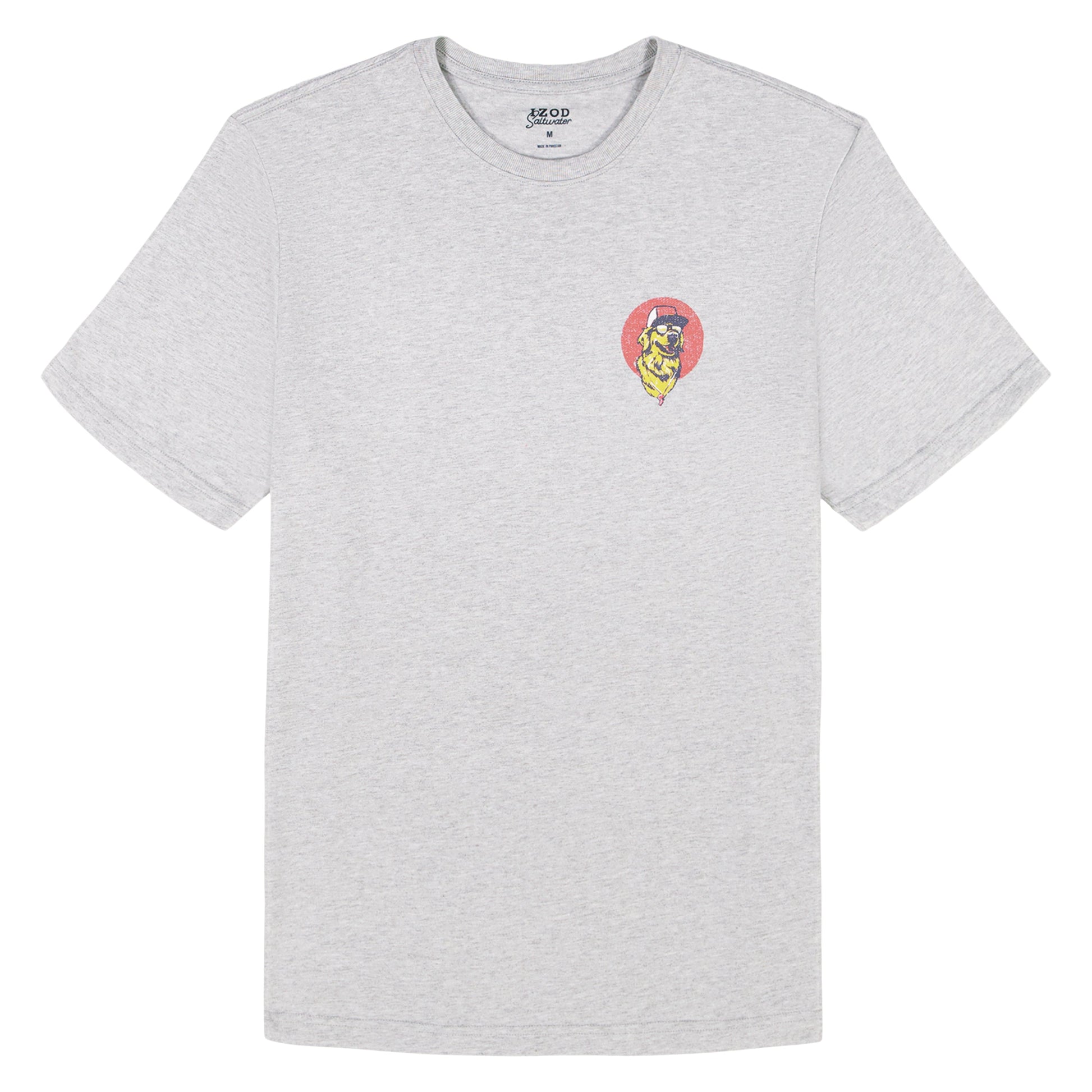 Izod SALTWATER S/S GRAPHIC TEE - LT GREY HTR