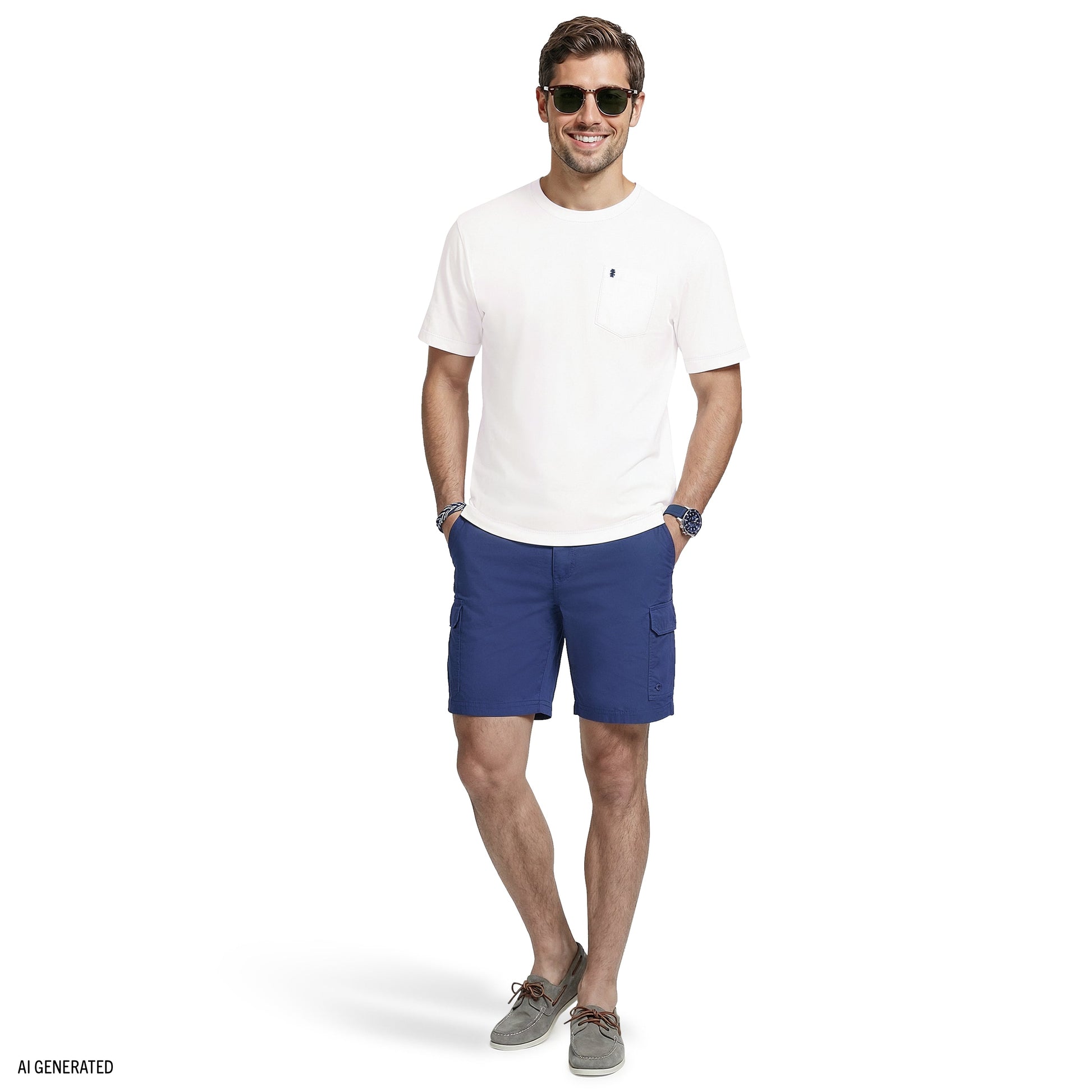 Izod SALTWATER S/S POCKET TEE - BRIGHT WHITE