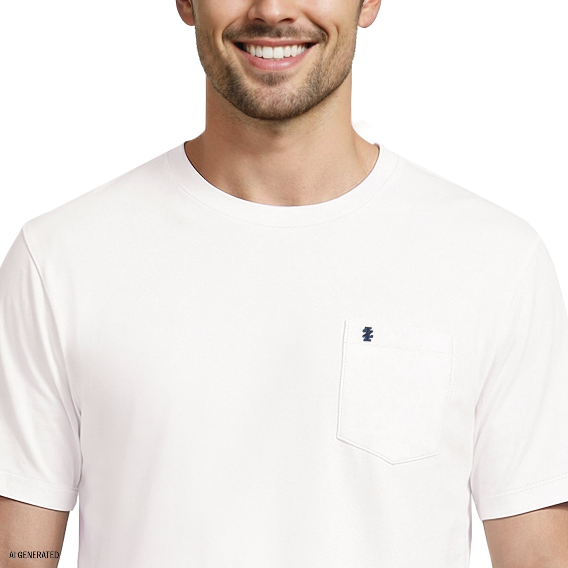 Izod SALTWATER S/S POCKET TEE - BRIGHT WHITE