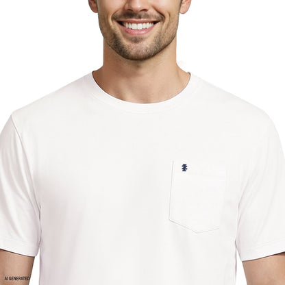 Izod SALTWATER S/S POCKET TEE - BRIGHT WHITE