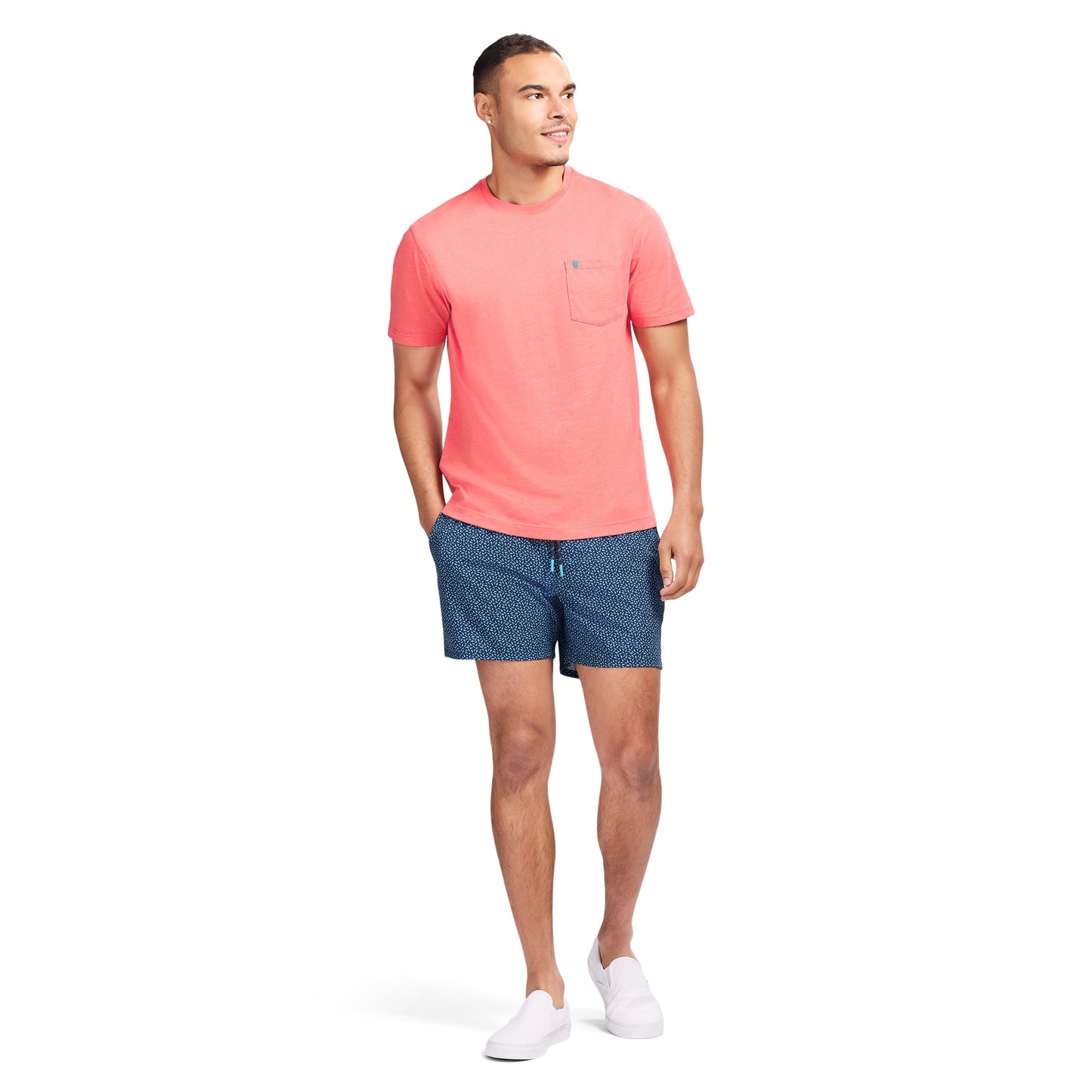 Izod SALTWATER S/S POCKET TEE - ROSE OF SHARON
