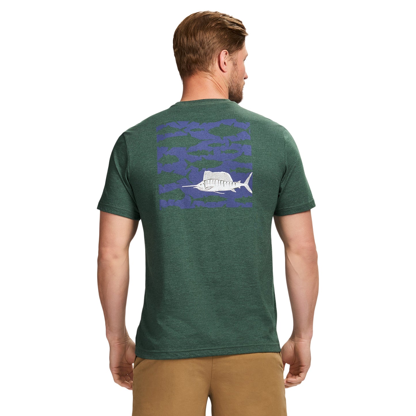 Izod Saltwater Short Sleeve Graphic Tee - Trekking Green