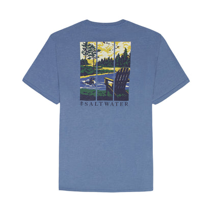 Izod Saltwater Short Sleeve Graphic Tee - Moonlight Blue