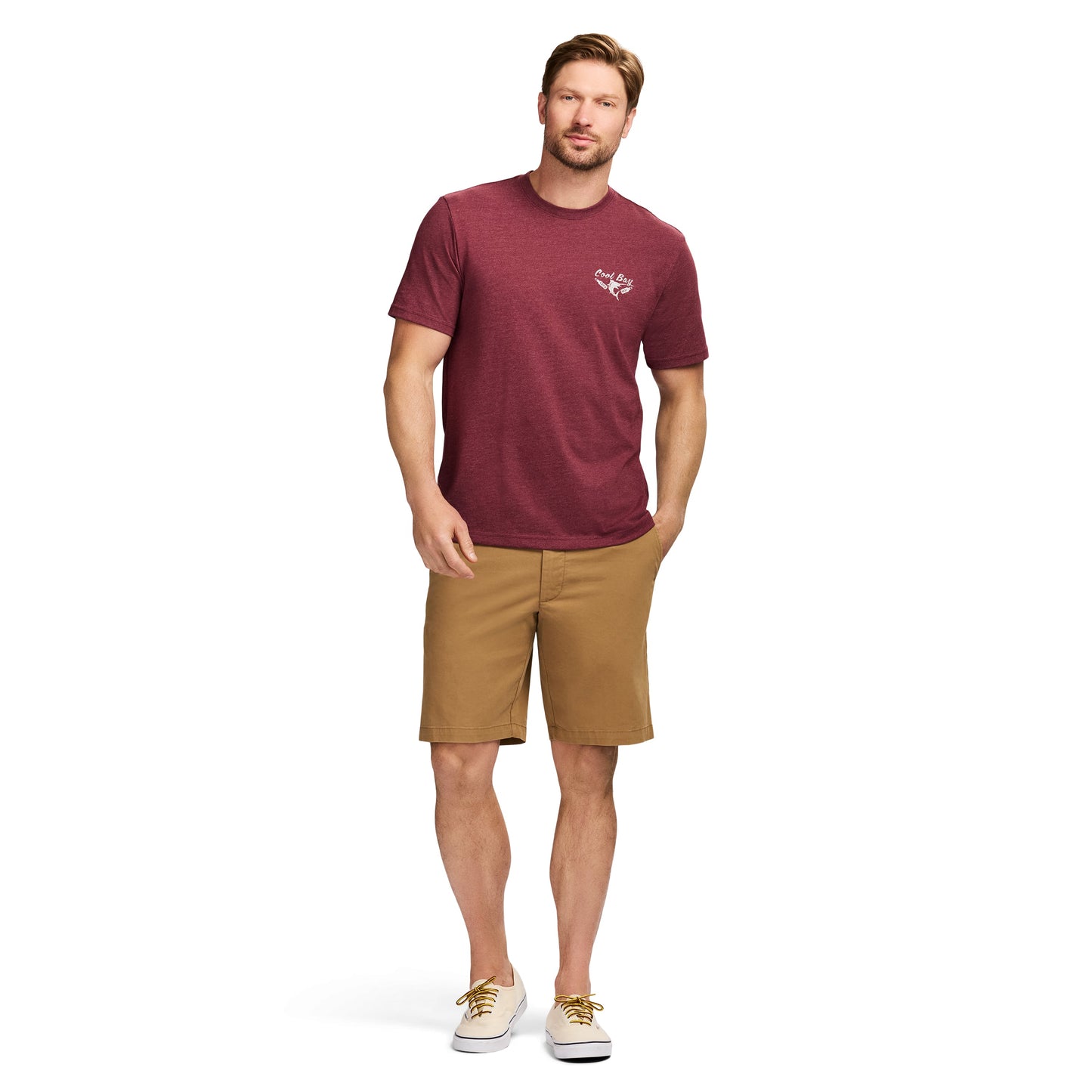 Izod Saltwater Short Sleeve Graphic Tee - Velvet Maroon