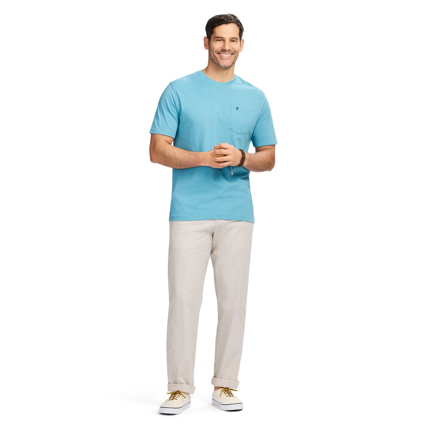 Izod Saltwater Soft Wash Pocket Crew - Delphinium Blue