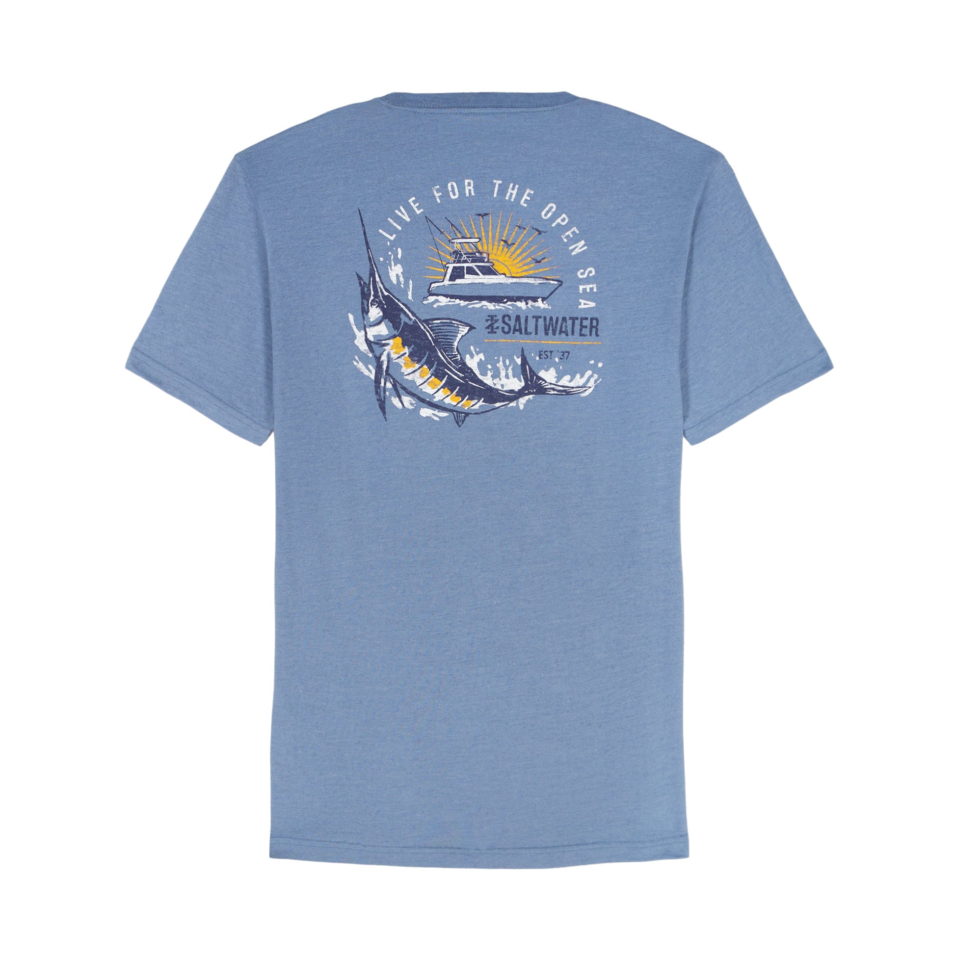 Izod Saltwater Short Sleeve Graphic Tee - Moonlight Blue
