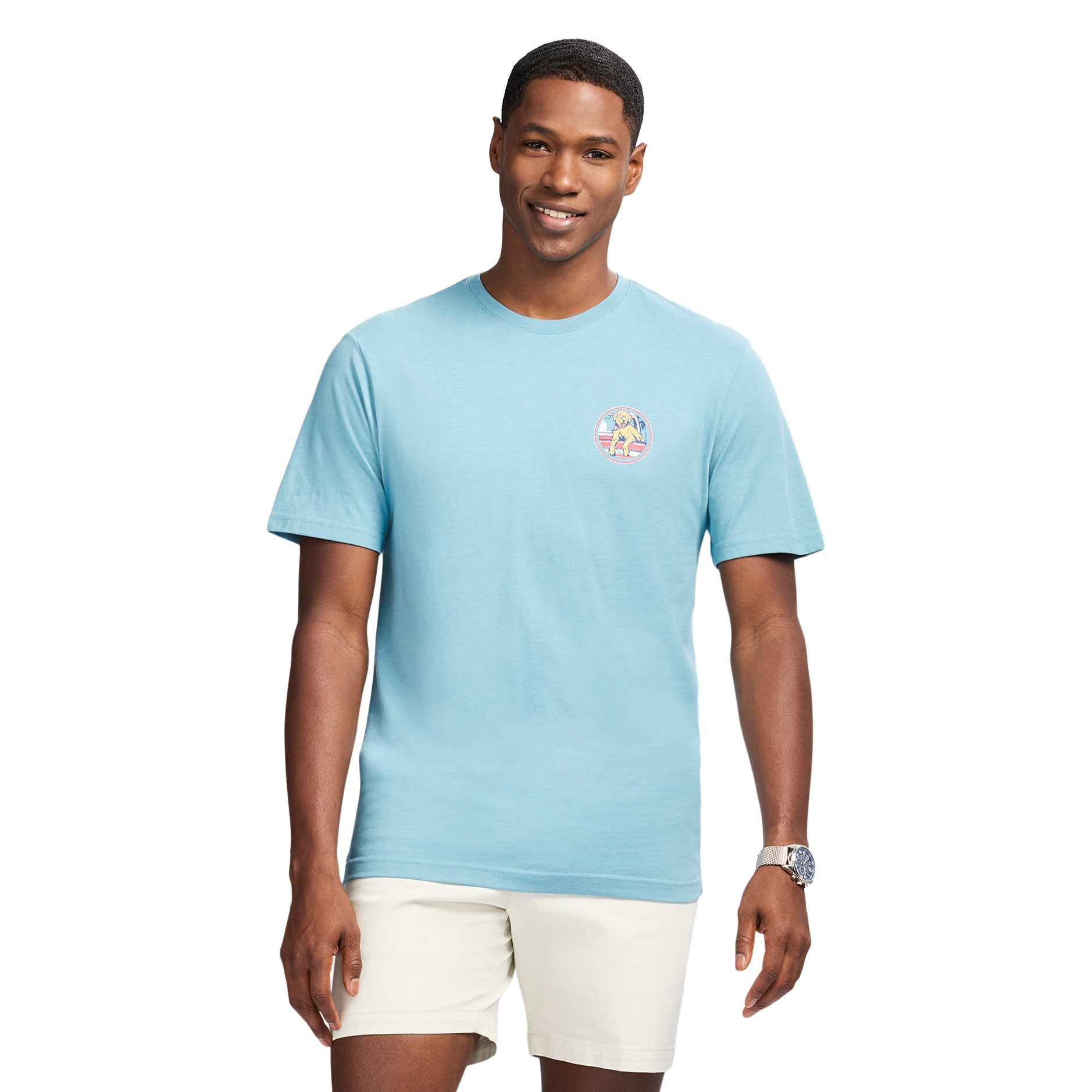Izod Saltwater Short Sleeve Graphic Tee - Delphinium Blue