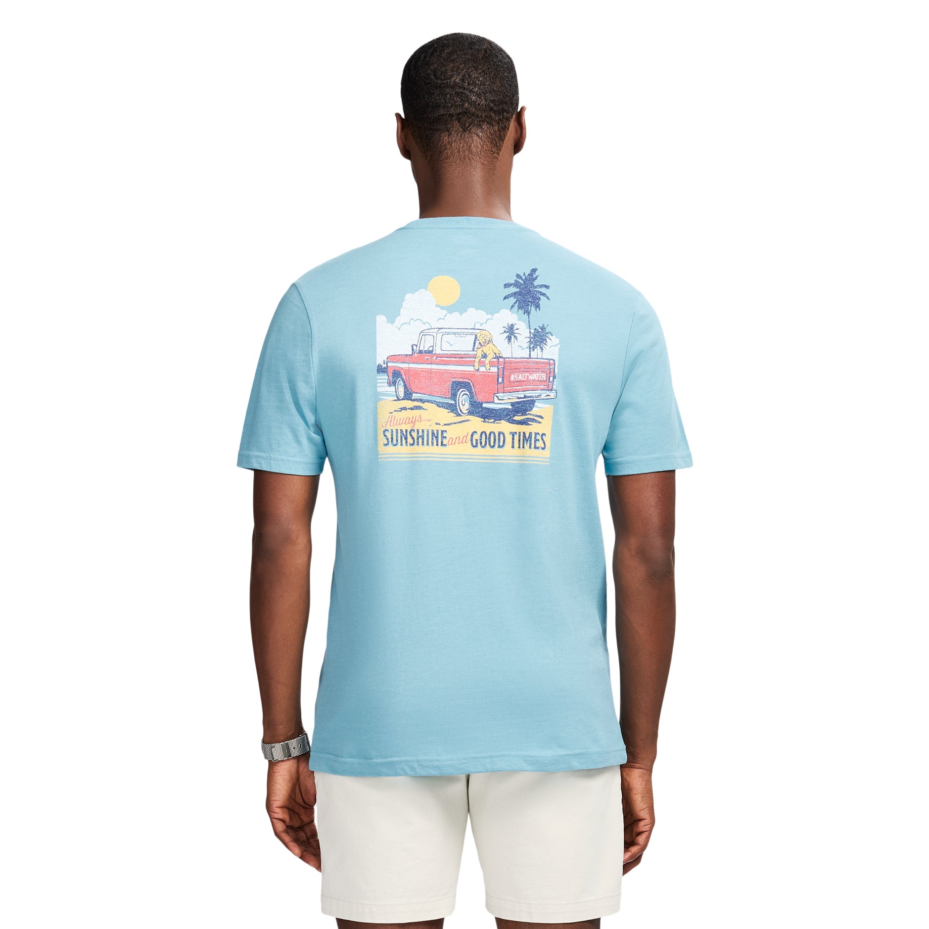 Izod Saltwater Short Sleeve Graphic Tee - Delphinium Blue