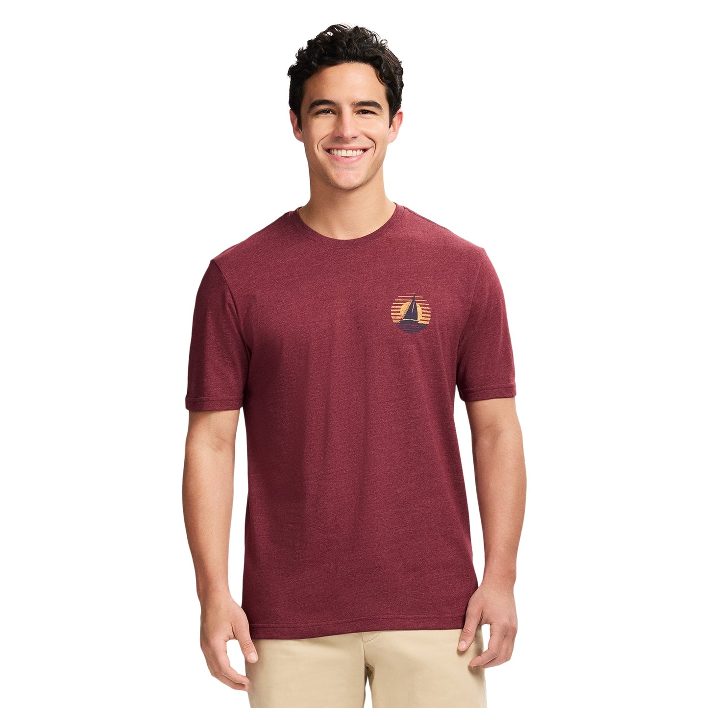 Izod Saltwater Short Sleeve Graphic Tee - Velvet Maroon