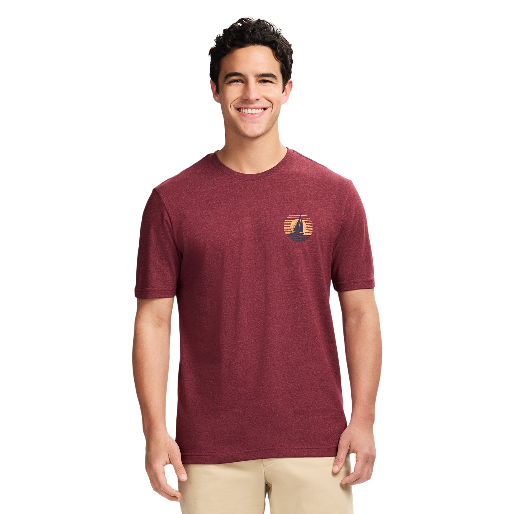 Izod Saltwater Short Sleeve Graphic Tee - Velvet Maroon