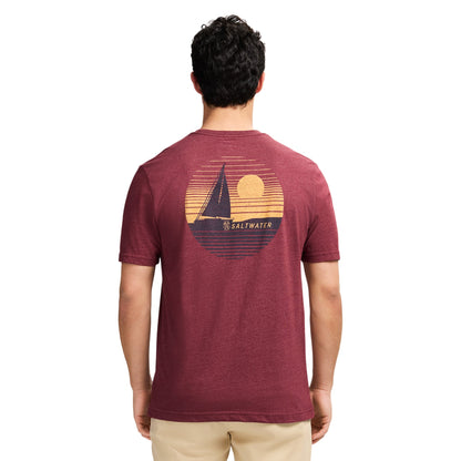 Izod Saltwater Short Sleeve Graphic Tee - Velvet Maroon