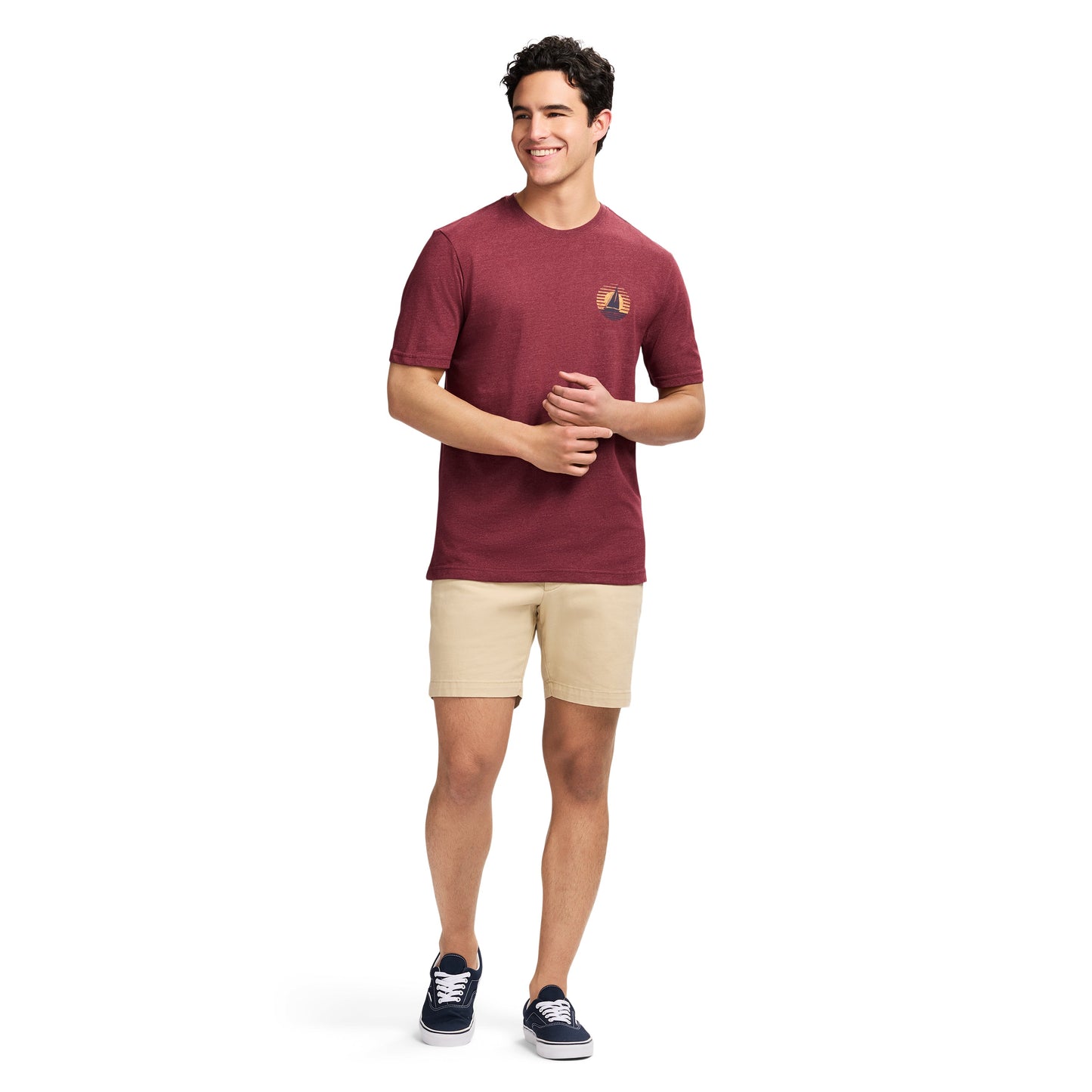 Izod Saltwater Short Sleeve Graphic Tee - Velvet Maroon