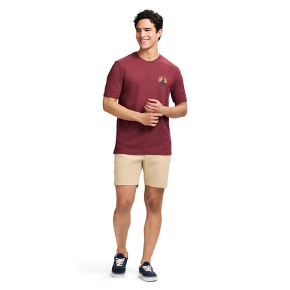 Izod Saltwater Short Sleeve Graphic Tee - Velvet Maroon
