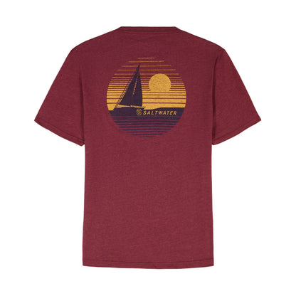 Izod Saltwater Short Sleeve Graphic Tee - Velvet Maroon