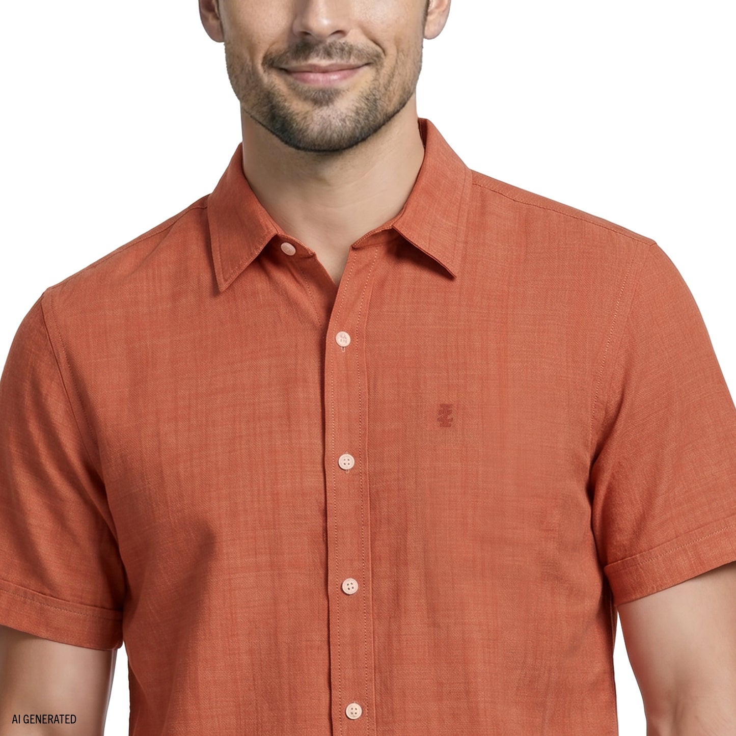 Izod LUXURY SHORT SLEEVE BUTTON DOWN SHIRT - POTTERS CLAY