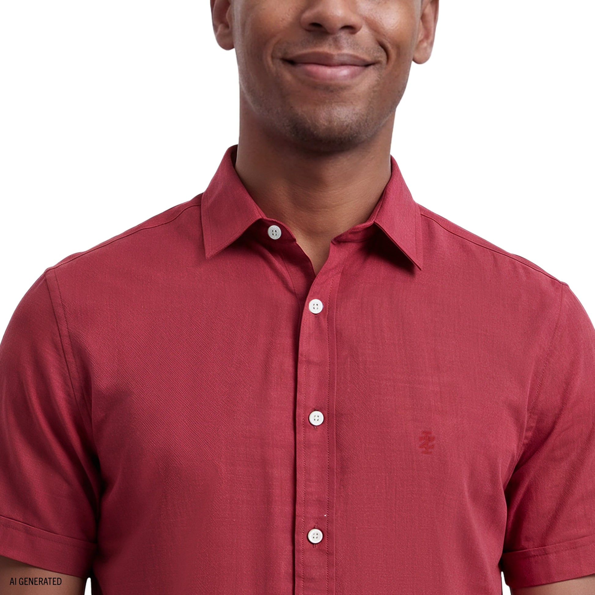 Izod LUXURY SHORT SLEEVE BUTTON DOWN SHIRT - ZINFANDEL