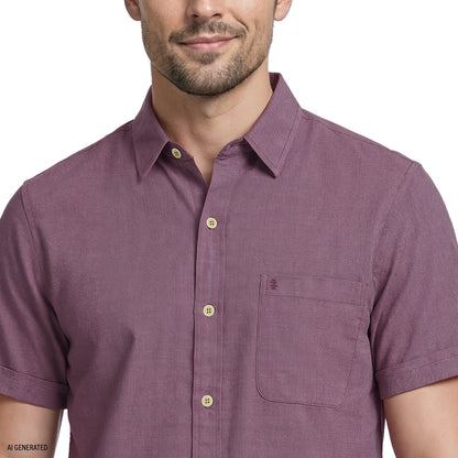 Izod LUXURY SHORT SLEEVE BUTTON DOWN SHIRT - NIGHTSHADE