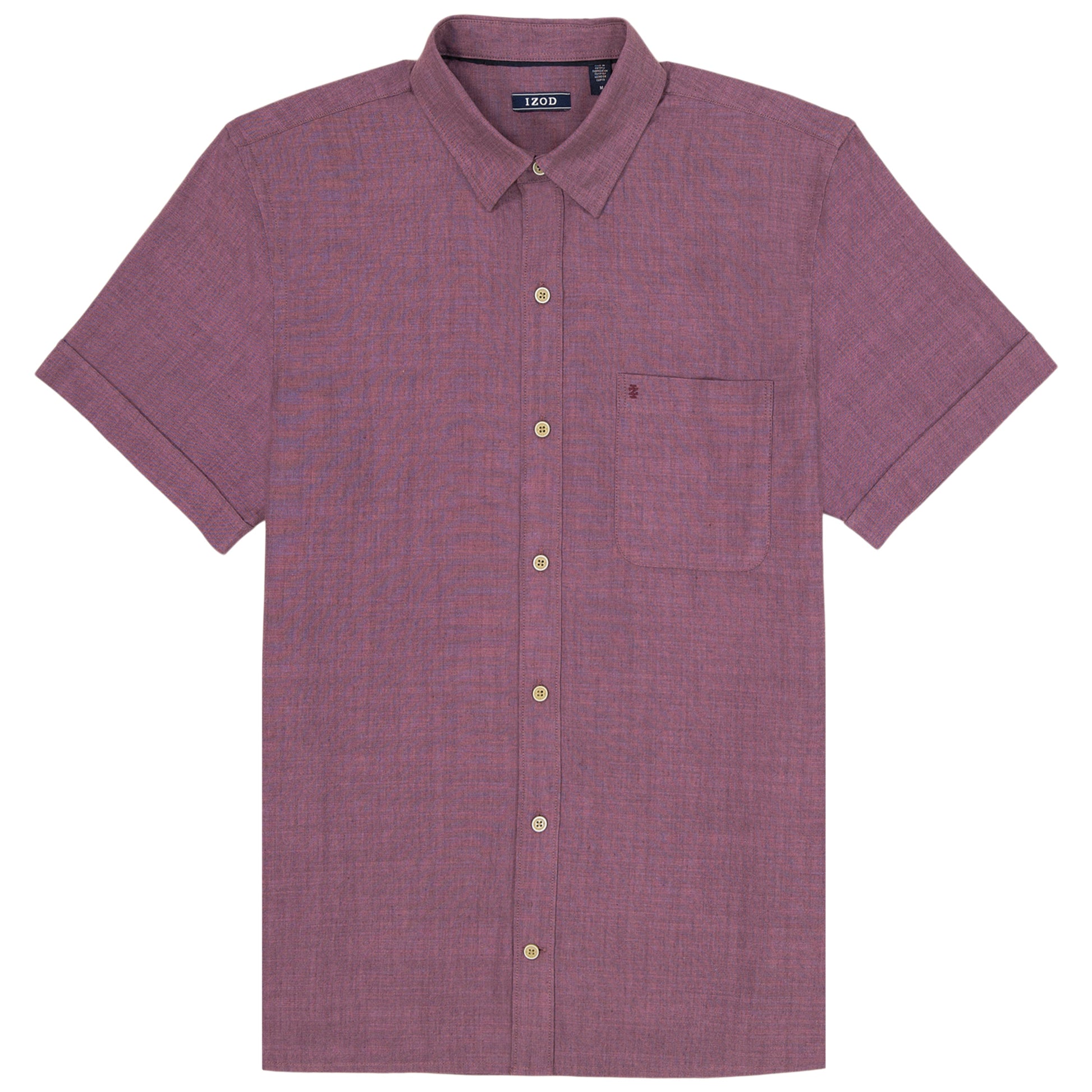 Izod LUXURY SHORT SLEEVE BUTTON DOWN SHIRT - NIGHTSHADE