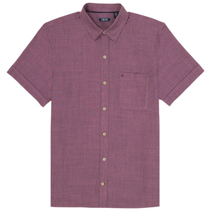 Izod LUXURY SHORT SLEEVE BUTTON DOWN SHIRT - NIGHTSHADE