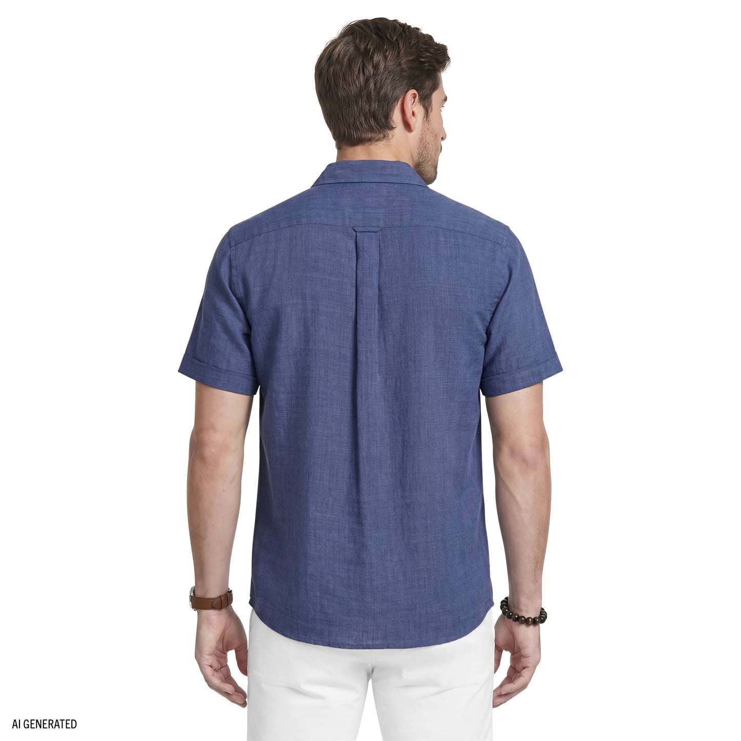 Izod LUXURY SHORT SLEEVE BUTTON DOWN SHIRT - MEDIEVAL BLUE