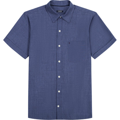 Izod LUXURY SHORT SLEEVE BUTTON DOWN SHIRT - MEDIEVAL BLUE