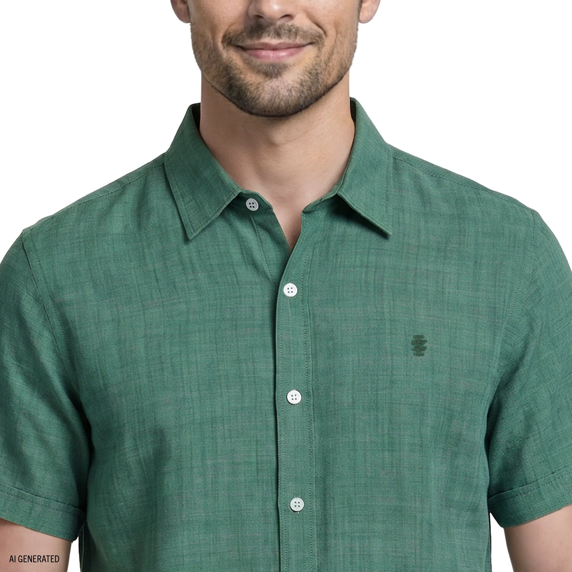 Izod LUXURY SHORT SLEEVE BUTTON DOWN SHIRT - SYCAMORE