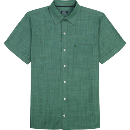 Izod LUXURY SHORT SLEEVE BUTTON DOWN SHIRT - SYCAMORE