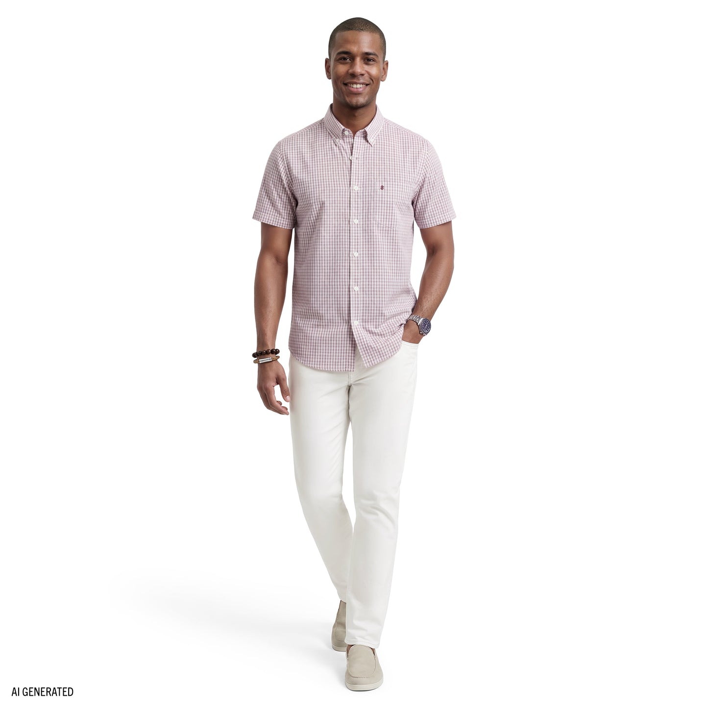 Izod BREEZE SHORT SLEEVE BUTTON DOWN SHIRT - GRAPE WINE