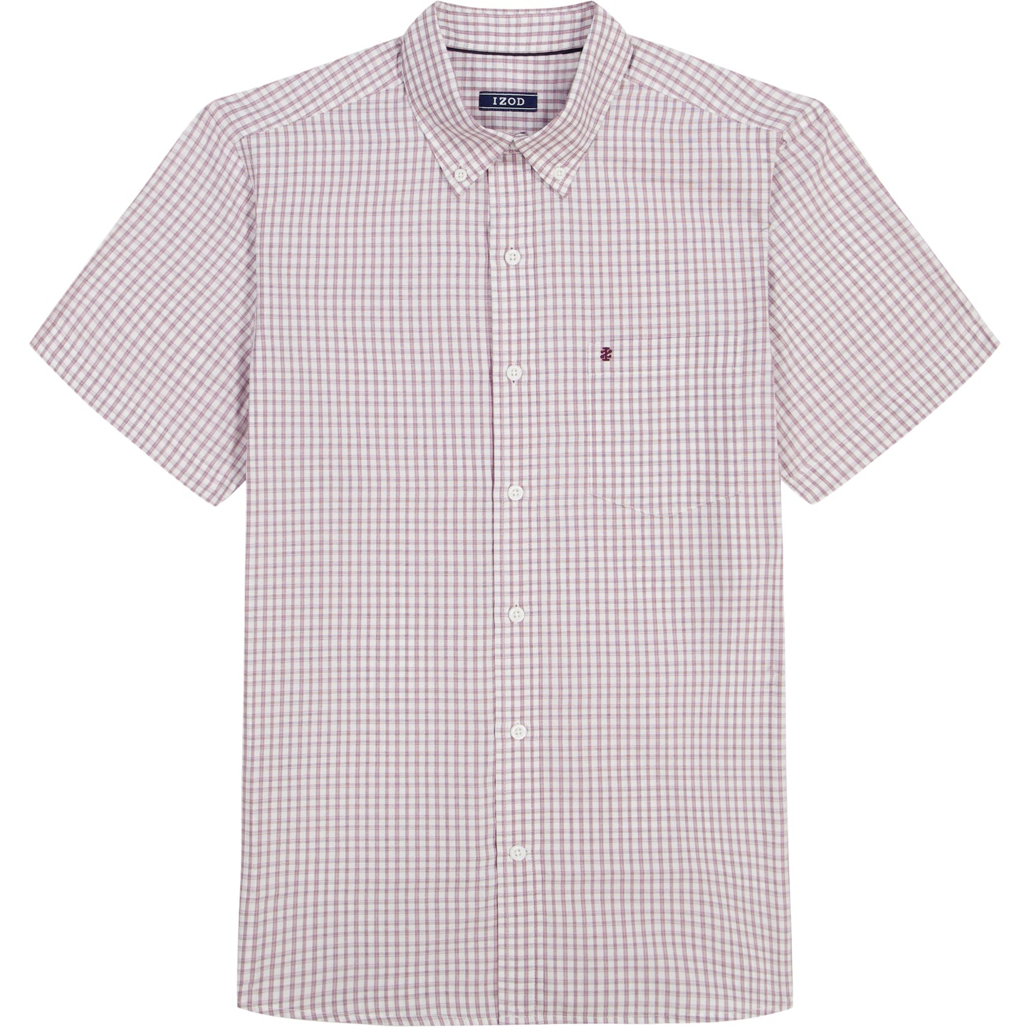 Izod BREEZE SHORT SLEEVE BUTTON DOWN SHIRT - GRAPE WINE
