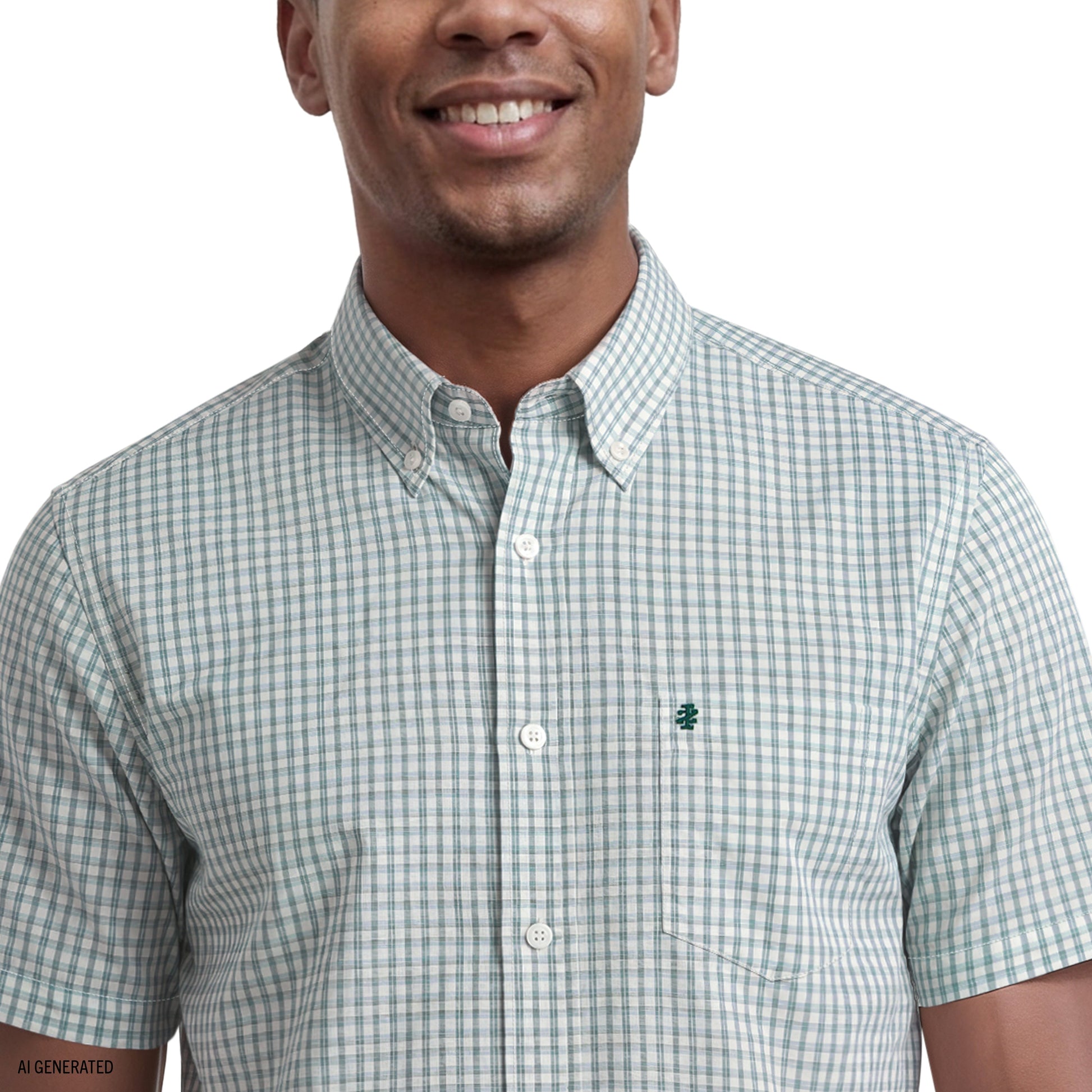 Izod BREEZE SHORT SLEEVE BUTTON DOWN SHIRT - SYCAMORE