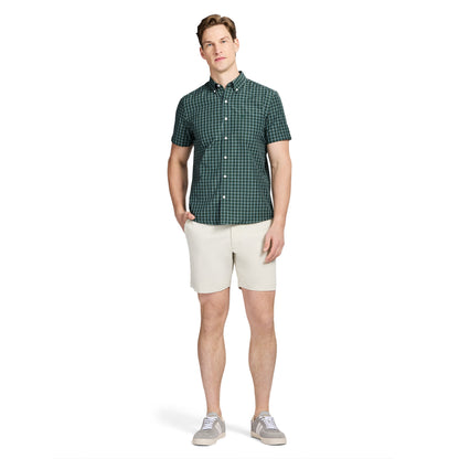 Izod BREEZE SHORT SLEEVE BUTTON DOWN SHIRT - TANAGER TURQUOISE