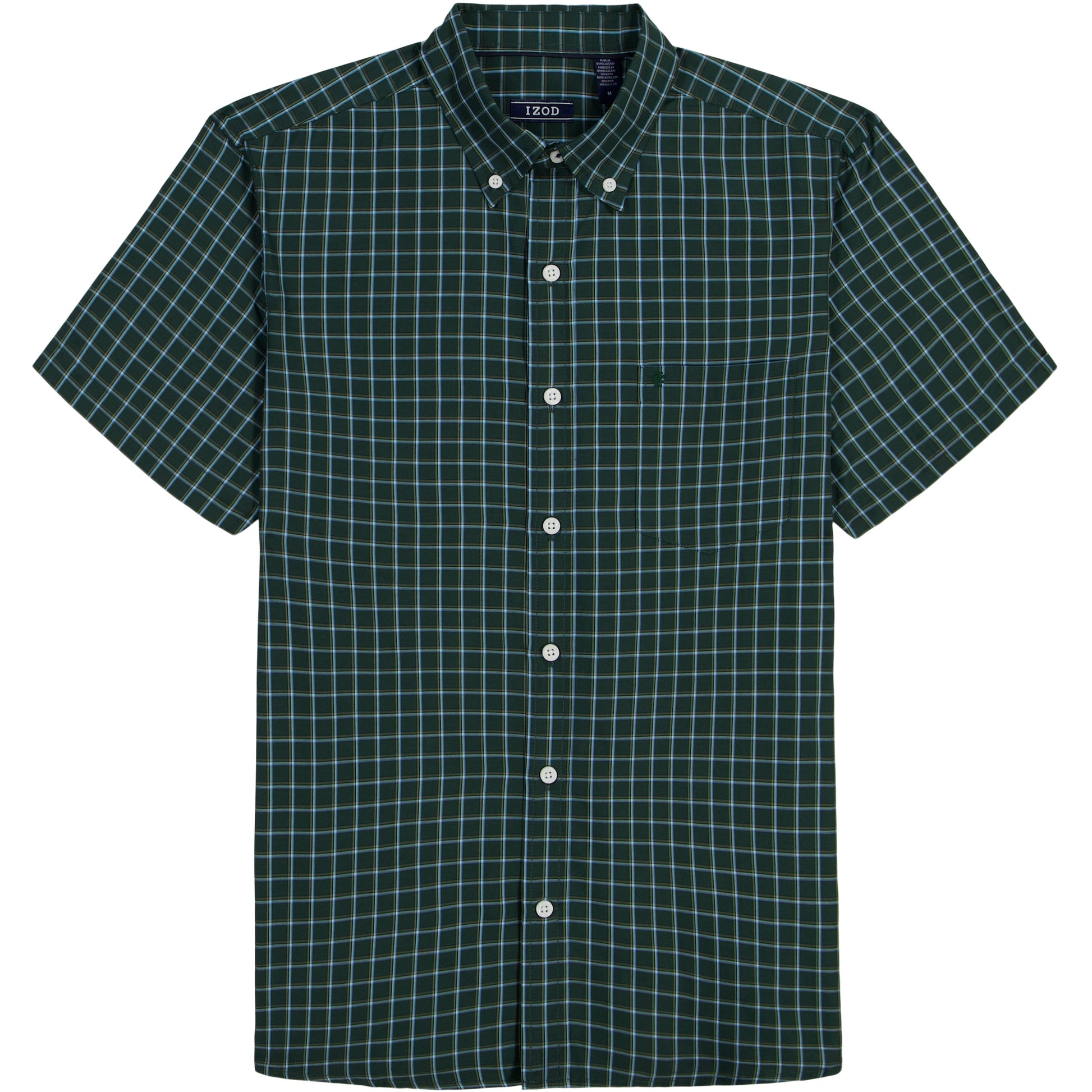 Izod BREEZE SHORT SLEEVE BUTTON DOWN SHIRT - TANAGER TURQUOISE