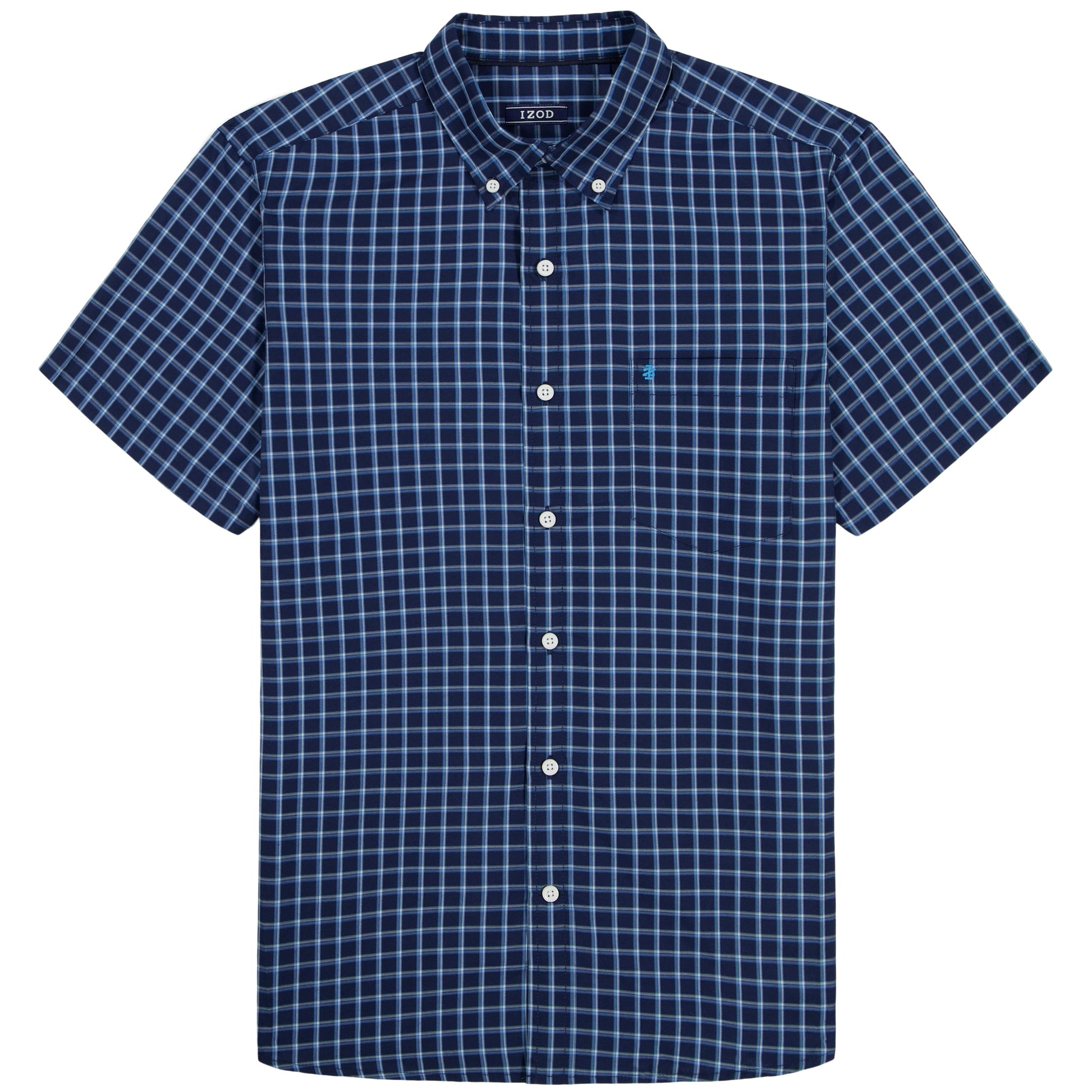 Izod BREEZE SHORT SLEEVE BUTTON DOWN SHIRT - MEDIEVAL BLUE