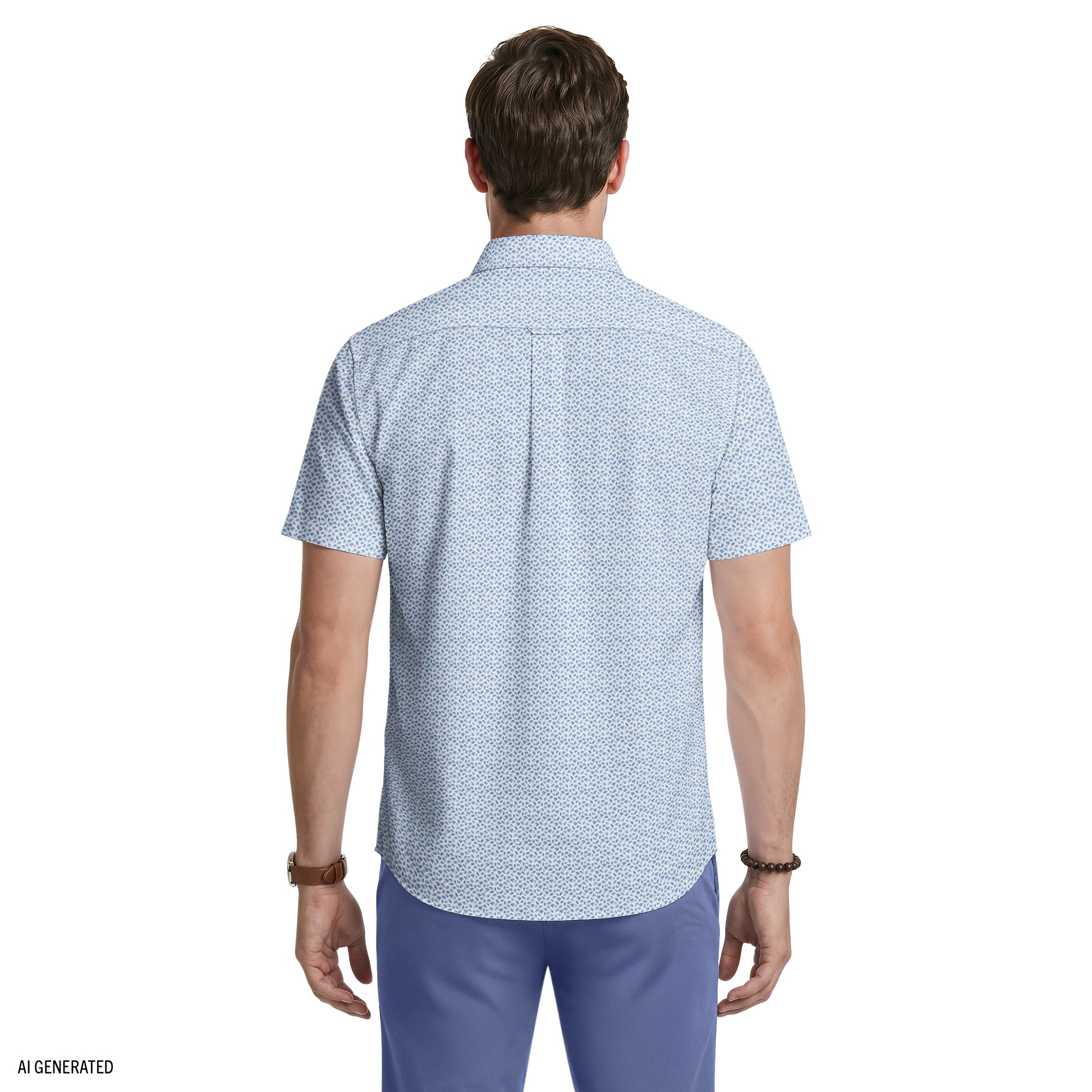 Izod BREEZE SHORT SLEEVE PRINTED BUTTON DOWN SHIRT - RIVIERA