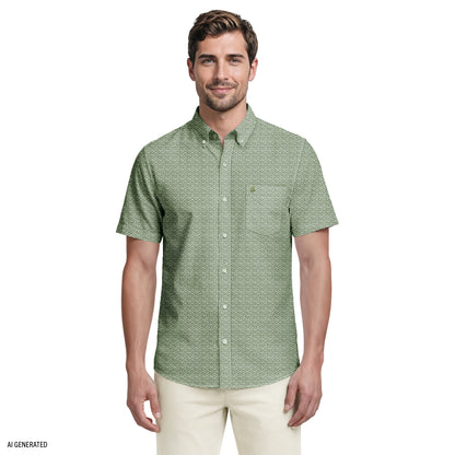 Izod BREEZE SHORT SLEEVE PRINTED BUTTON DOWN SHIRT - LAUREL WREATH