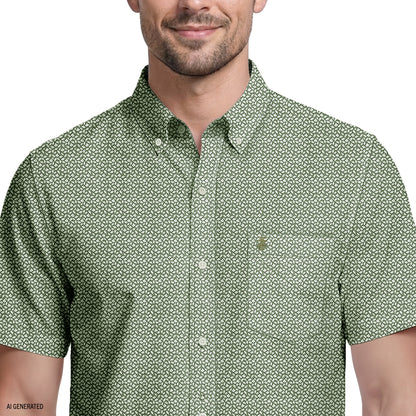 Izod BREEZE SHORT SLEEVE PRINTED BUTTON DOWN SHIRT - LAUREL WREATH