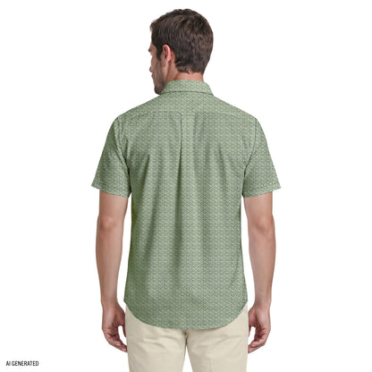 Izod BREEZE SHORT SLEEVE PRINTED BUTTON DOWN SHIRT - LAUREL WREATH