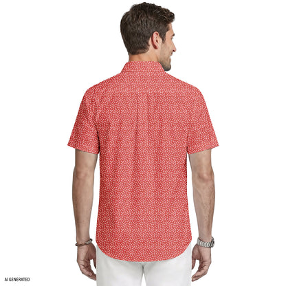 Izod BREEZE S/S PRINTED BUTTON-DOWN SHIRT - SALTWATER RED