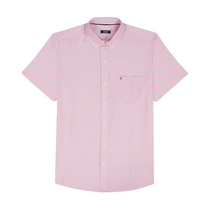 Izod BREEZE S/S PRINTED BUTTON-DOWN SHIRT - PINK LEMONADE
