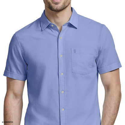 Izod LUXURY S/S BUTTON-DOWN SHIRT - REGATTA