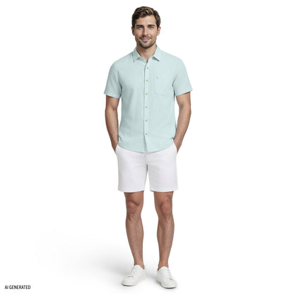 Izod LUXURY S/S BUTTON-DOWN SHIRT - WASABI