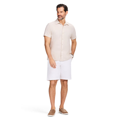 Izod LUXURY S/S BUTTON-DOWN SHIRT - CROCKERY