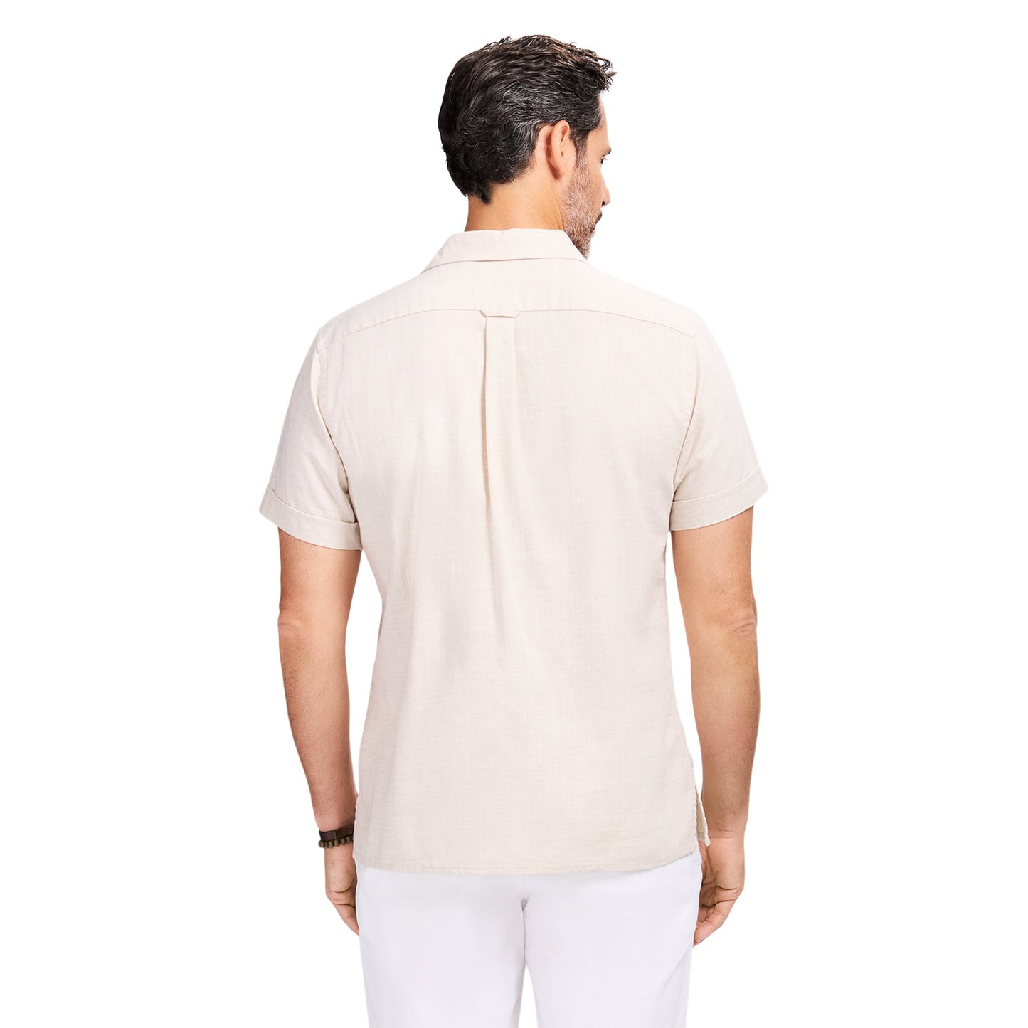 Izod LUXURY S/S BUTTON-DOWN SHIRT - CROCKERY