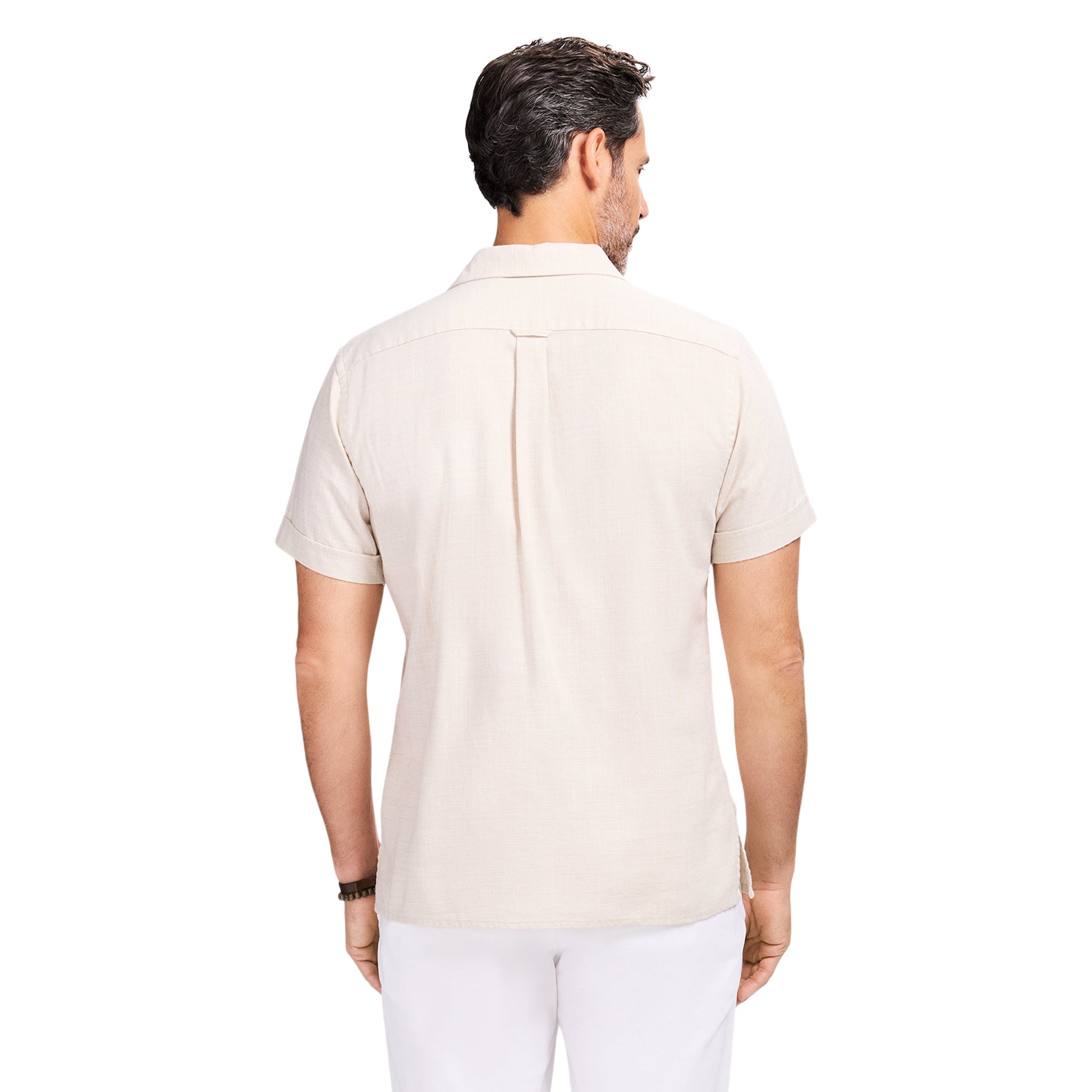 Izod LUXURY S/S BUTTON-DOWN SHIRT - CROCKERY